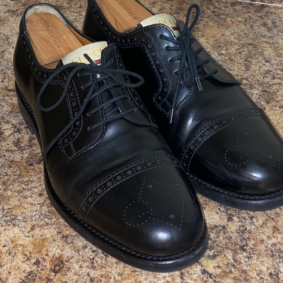 Gucci Black Brogue Lesther Lace up Men Flats size 9 - Picture 5 of 12